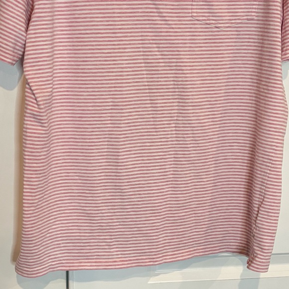 Johnnie-O Dante Raspberry Pink White Stripe Pocket Polo Short Sleeve Shirt M - Picture 5 of 8